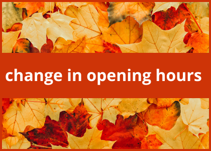 Change in opening hours