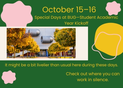 October 15–16: Special Days at BUG—Student Opening of the Academic Year